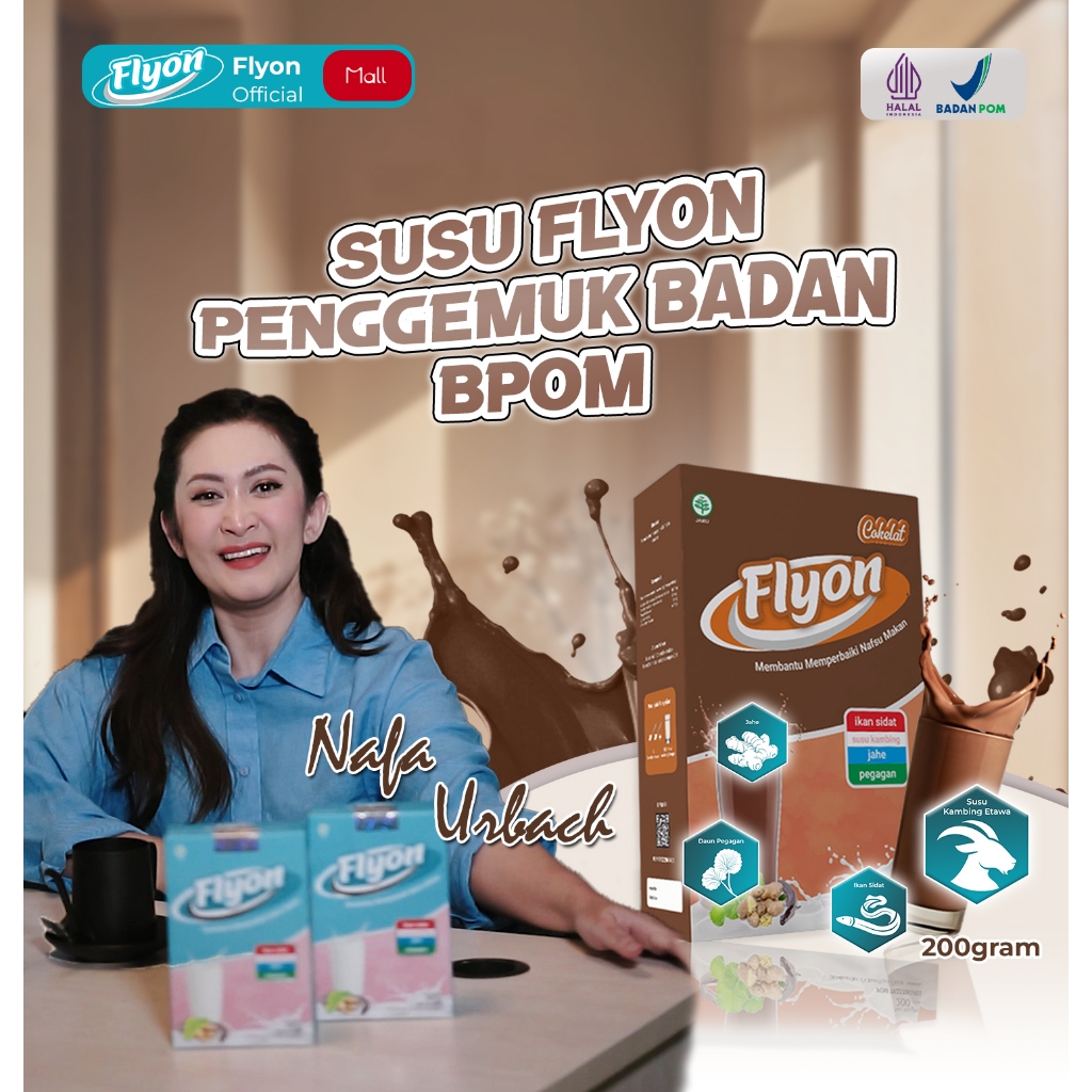 Susu Flyon COKLAT Susu Penggemuk Badan Dan Penambah Nafsu Makan Original Vitamin Penggemuk Badan Her
