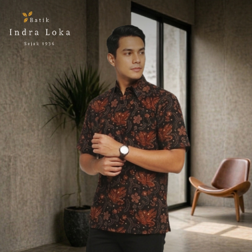 Batik Indra Loka - Kratos Noir Hem Batik Pria