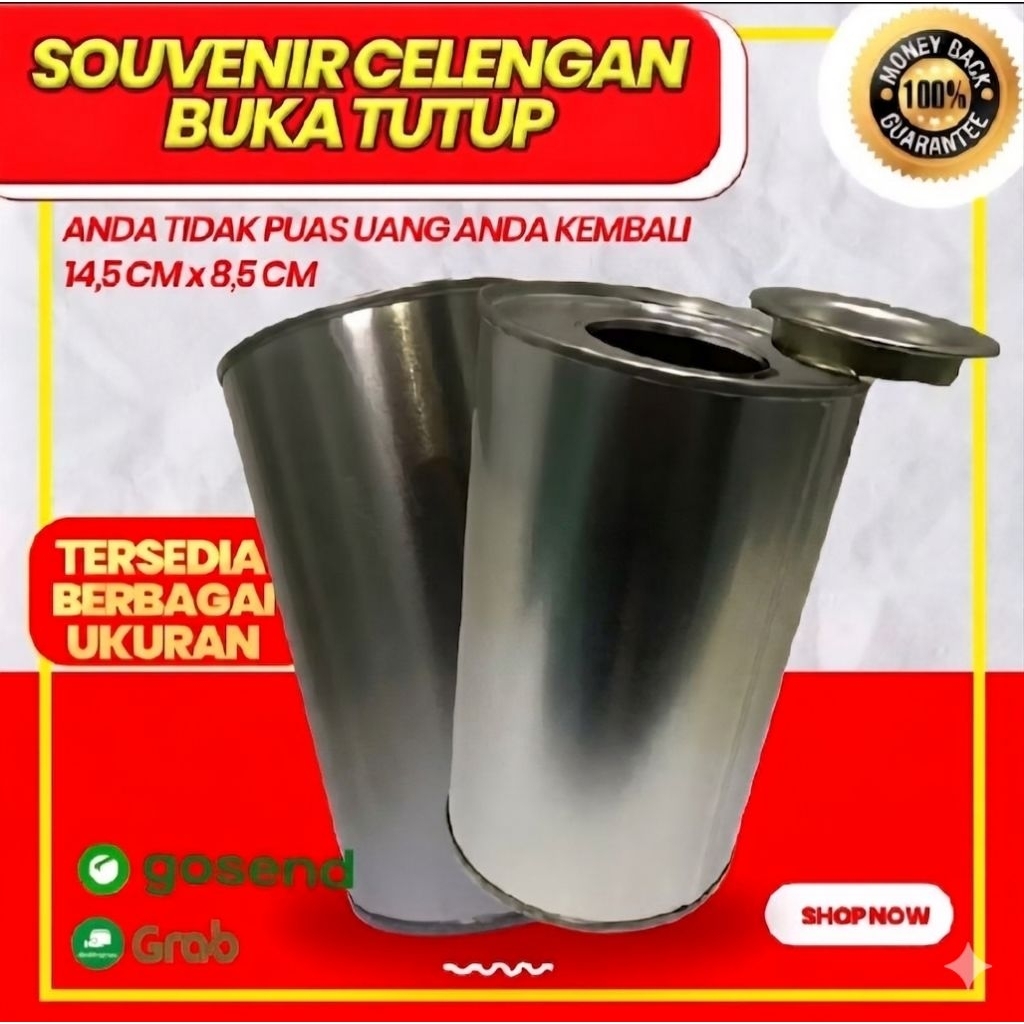 Celengan Kaleng Buka Tutup  Polos Sovenir
