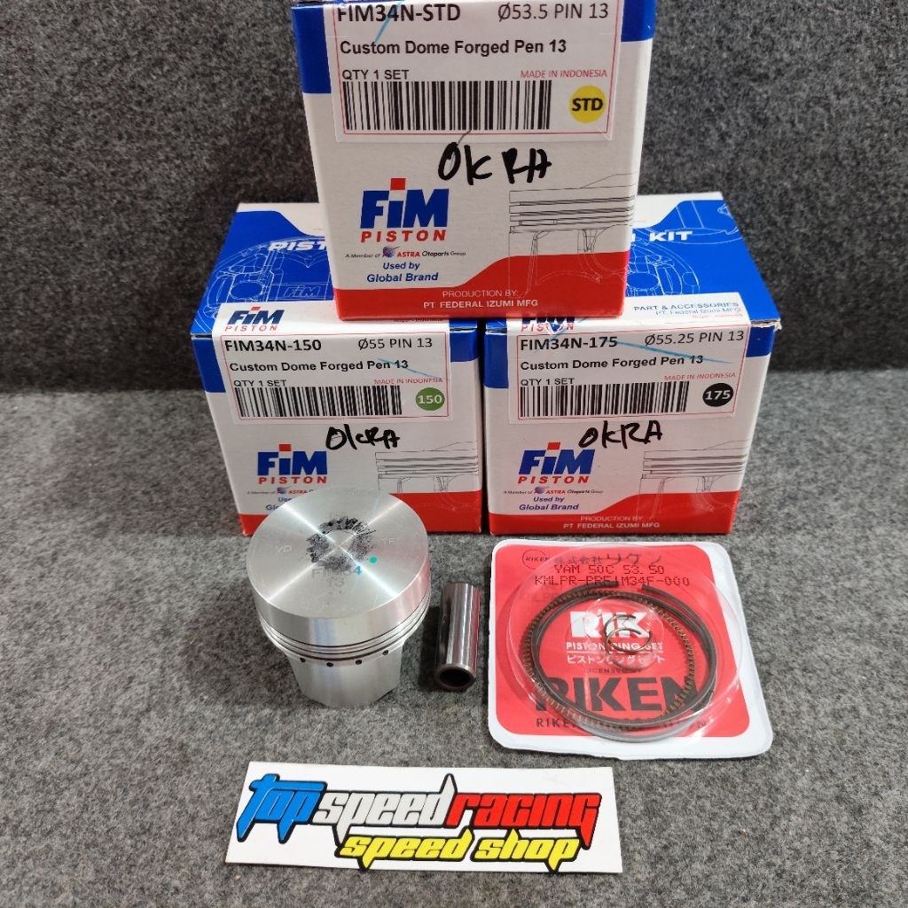 PISTON FIM 34 SEHER FORGET UKURAN 53,5mm / 55mm / 55,25 mm PEN 13 MENTAH