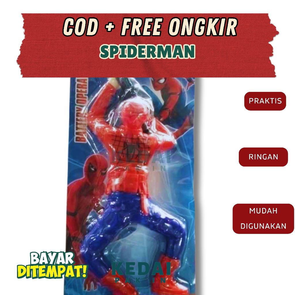 MAINAN SPIDERMAN MERAYAP DAN MERANGKAK BISA JALAN MAINAN ANAK SUPERHERO UNIK