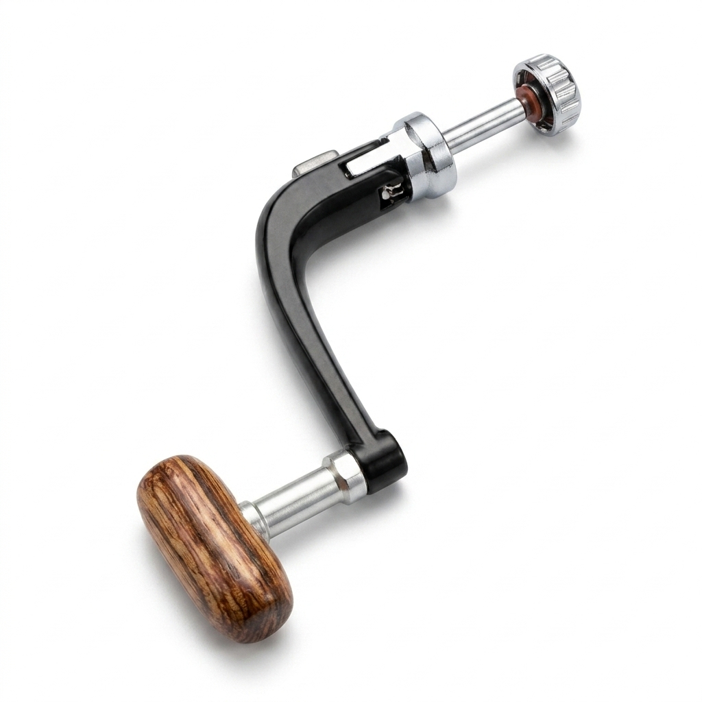 Handle Reel Pancing Spinning Model Lipat T Knop Kayu Ukuran 5000-6000 - Gagang Engkol Putaran Reel N