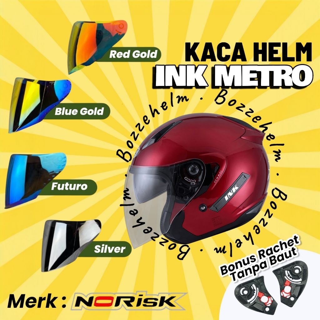 BOZZEHELM Kaca Helm INK METRO Visor Flat INK METRO