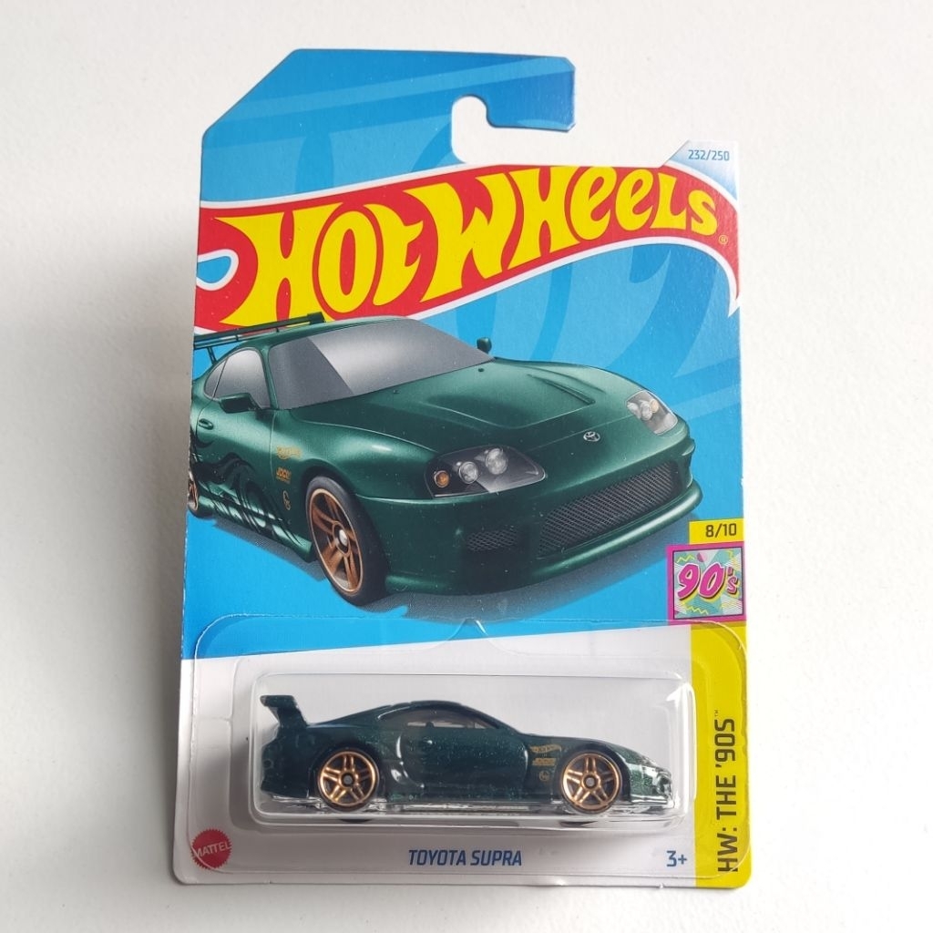 Hot Wheels Toyota Supra Hijau Free Protektor - HW THE 90S