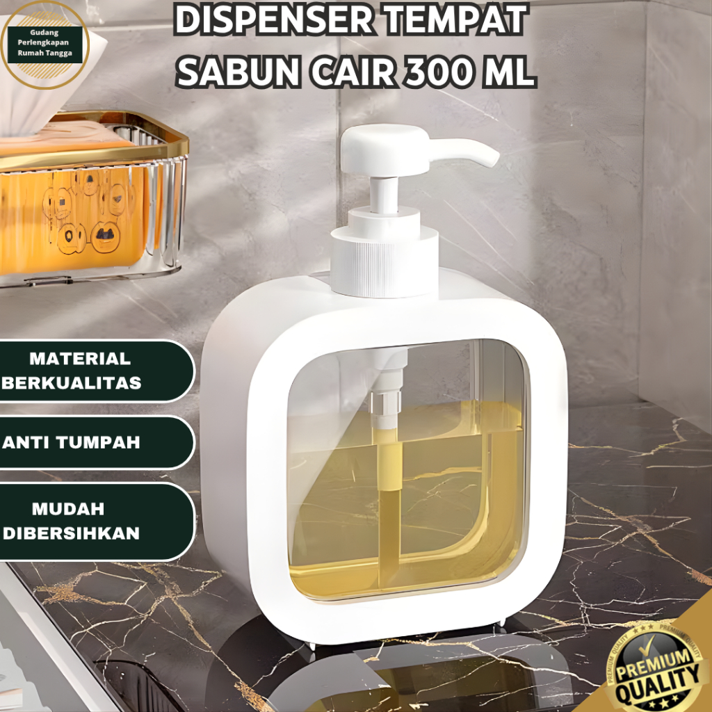 Dispenser Tempat Sabun Cair 300 ml Wadah Botol Sabun Cair Lotion Pump Lucu Pencet Aesthetic