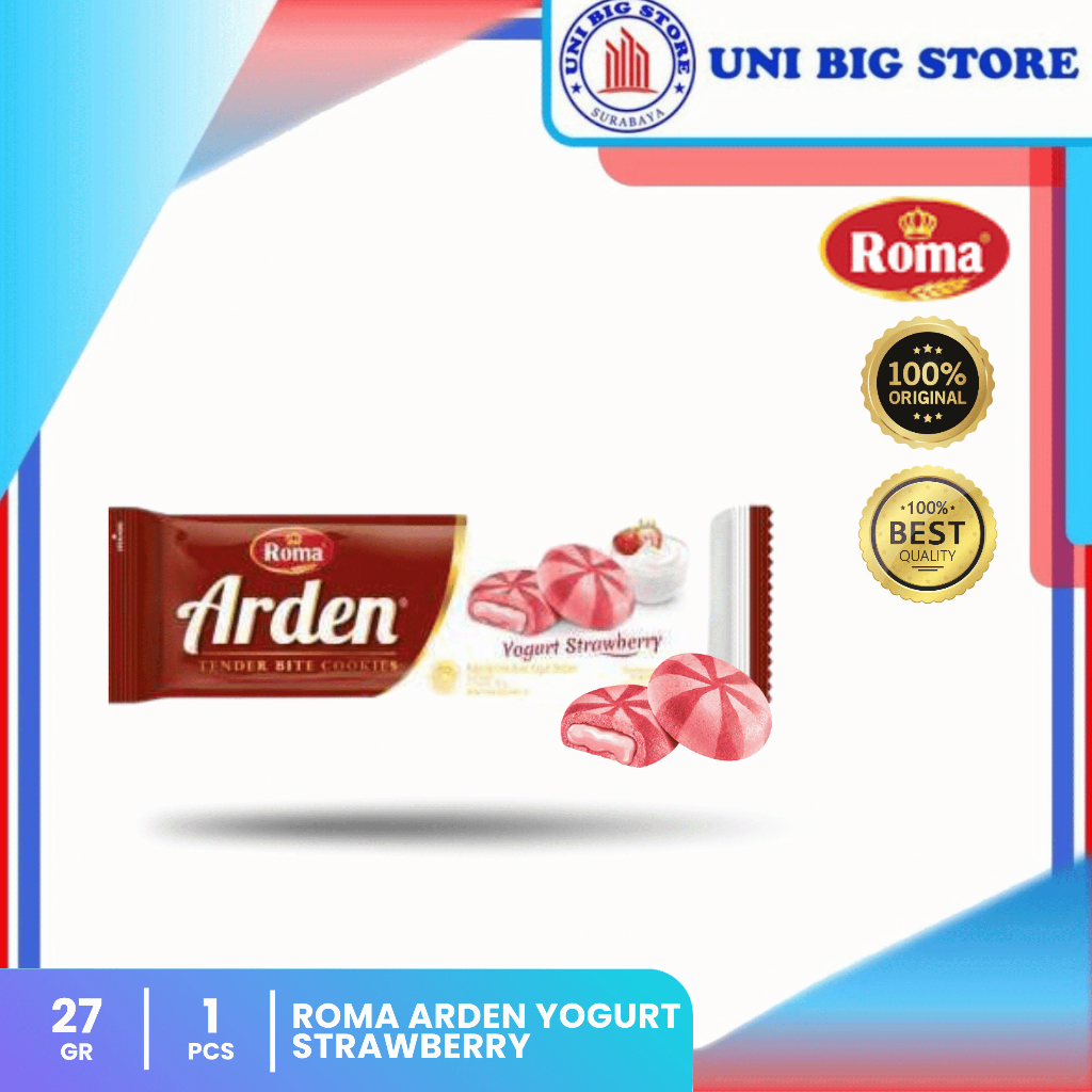 Roma Arden Yogurt Strawberry Tender Bite Cookies 27 gr Kukis Krim Yoghurt Stroberi