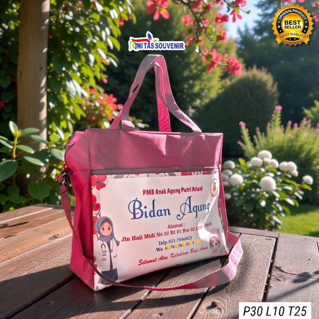 Tas Partus Persalinan tas resleting bidan kantong bahan polyester tas partus bidan tas klinik selemp