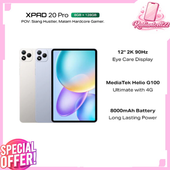 Infinix XPAD 20 Pro 8/128GB - Mediatek G100 Ultimate - 12" 2K 90Hz - 8000 mAh - 4G LTE