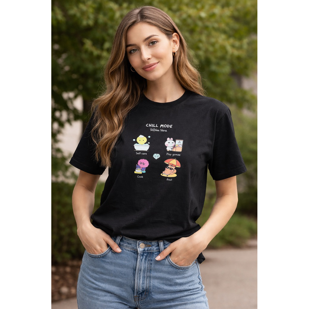 Fanmade T-Shirt SHINee “Chill Vibes” Kaos Custom Kpop Bandung