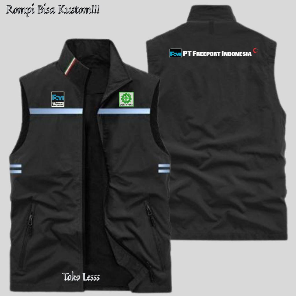 Rompi Vest K3 PT Freeport Indonesia Pria Wanita Keren Murah
