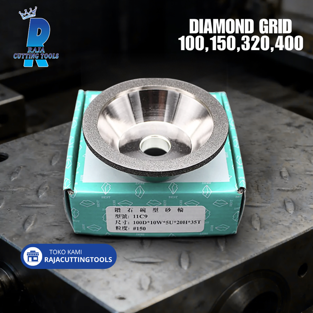 Batu Gerinda Mangkok Diamond Grinding Wheel 100 150 200 320 400 Asah Carbide Endmill Mata Bor