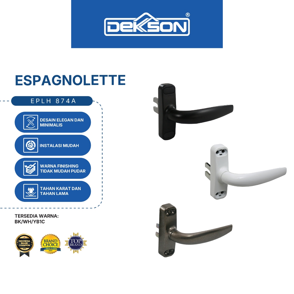 DEKKSON Espanyolet Handle Jendela Alumunium EPL AL 874A