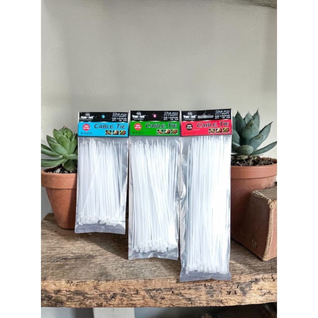 Tali Ties putih 1 Pack ( 100Pcs) 15/20/25 Plastik Krek