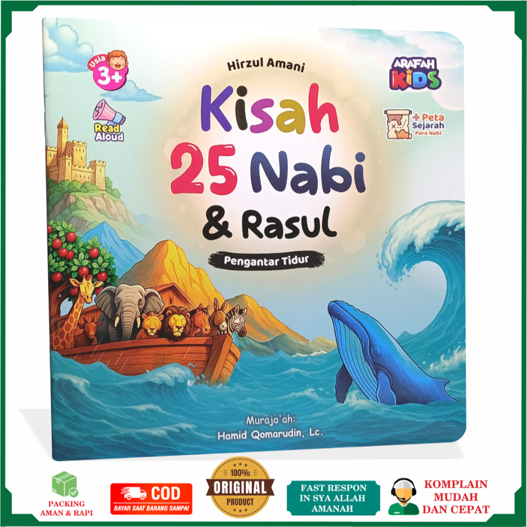ARAFAH KIDS Kisah 25 Nabi dan Rasul Pengantar Tidur Usia 3+ Tahun Dilengkapi Peta Sejarah Para Nabi 