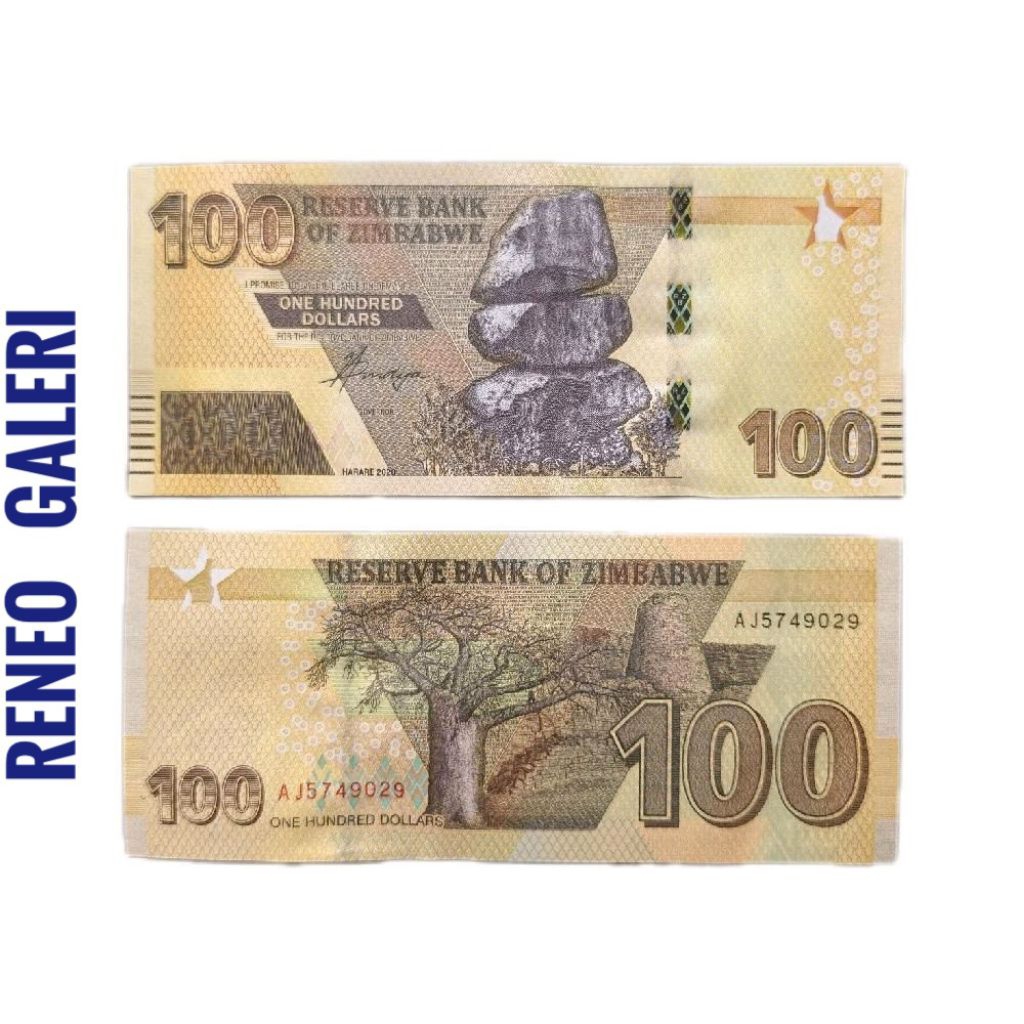 Mulus 1 Dollars Zimbabwe Tahun 2020 Dolar Uang Asing luar Negeri Mancanegara Asli original