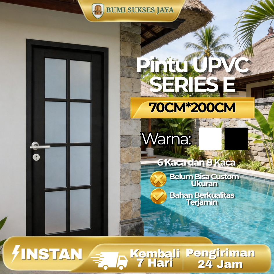 Pintu Rumah Model E Pintu Kamar Mandi UPVC Pintu UPVC Berkualitas Pintu Kamar Premium Pintu Toilet U
