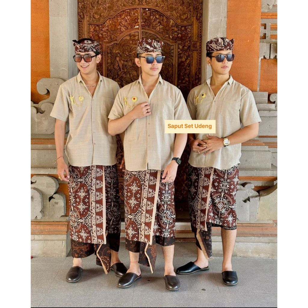 SET SAPUT UDENG BATIK INDIGO PRIA | SET SAPUT UDENG MURAH | SAPUT UDENG BALI
