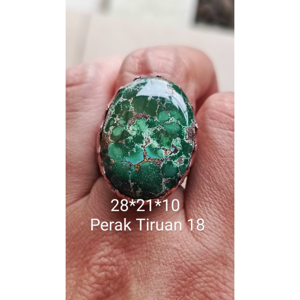 Natural Cincin Pirus Persia Hijau Kedondong Fosfor Gradasi Istimewa