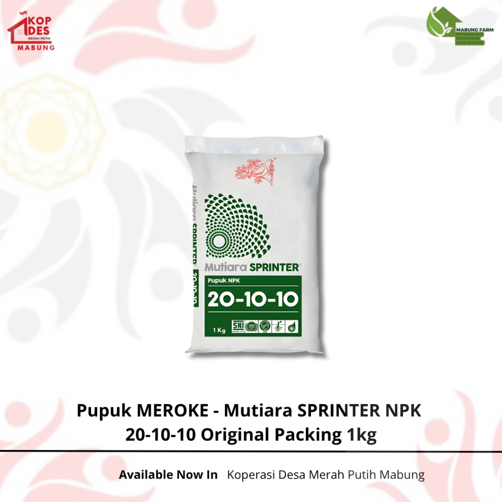 Pupuk MEROKE - Mutiara SPRINTER NPK 20-10-10 Original Packing 1kg