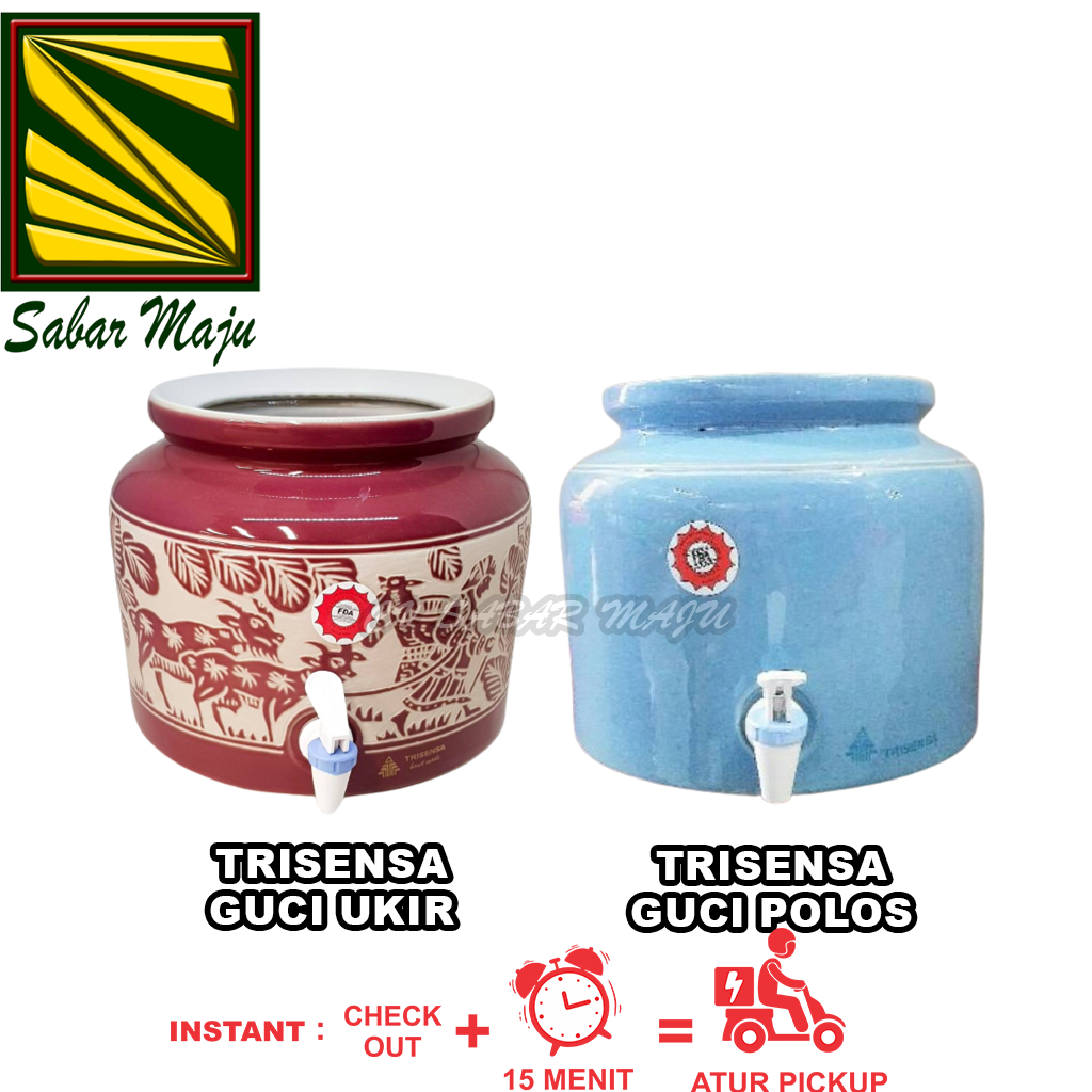 Trisensa Tempat Guci Galon Air Minum, Guci Galon, Guci Keramik Trisensa Polos dan Ukir