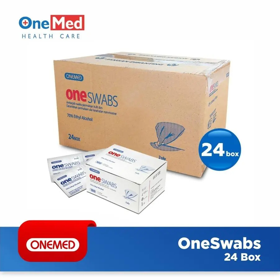 (KARTON) Alkohol OneSwab ONEMED Tissue 2ply (1 Dus isi 24 Box@100s)