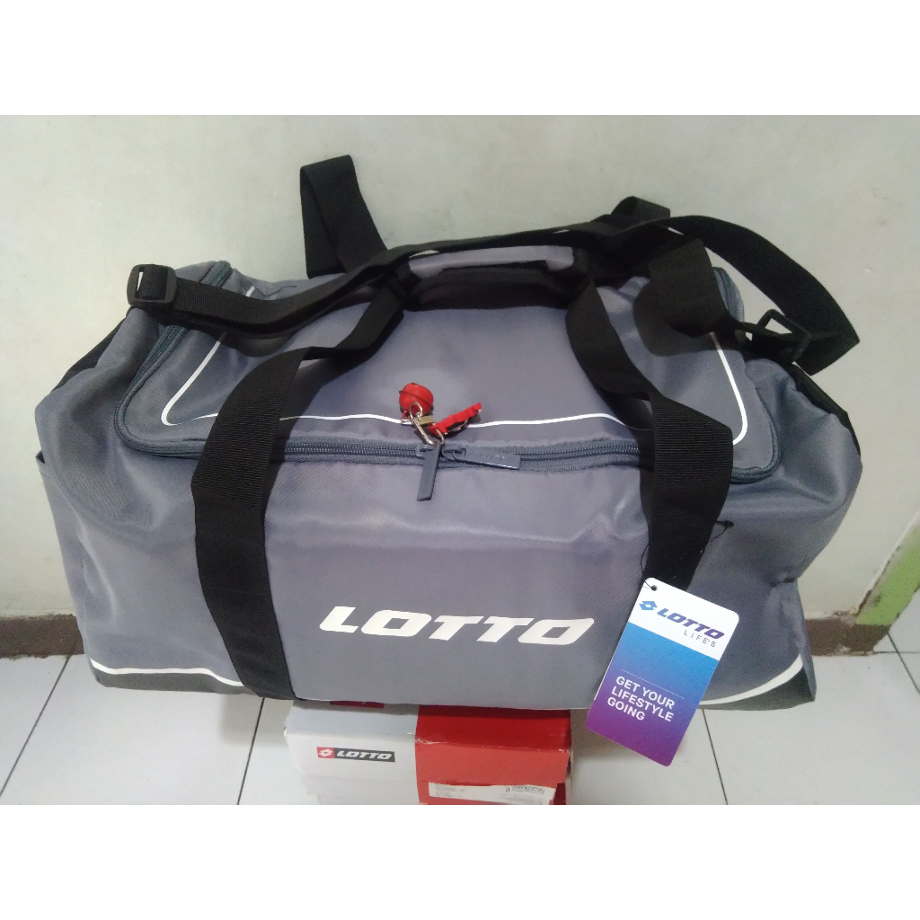 Tas Lotto Travel Elta Gym Bag Grey Original