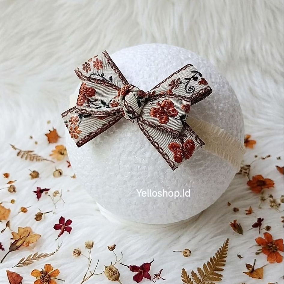 bandana anak bayi pita kupu-kupu bunga vintage / headband ribbon vintage / headband nylon USA / hand