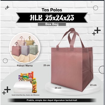 [BISA DISABLON] |Tas Spunbond Polos | Tas Box Nasi 22x22| Tas Berkat Kotak Nasi 22x22| Tas Hajatan K