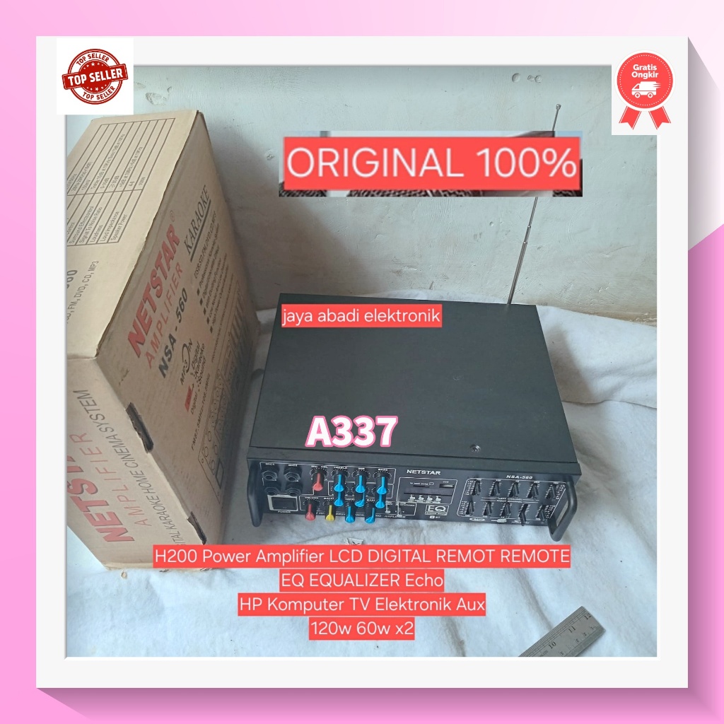 A337 AUDIO AMPLIFIER FC Bluetuuth USB Original output power H200 Power Amplifier LCD DIGITAL REMOT R