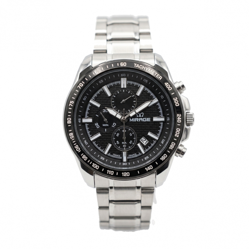 Jam Tangan Mirage 8904 Silver White Black Ring Man MDBTBBA