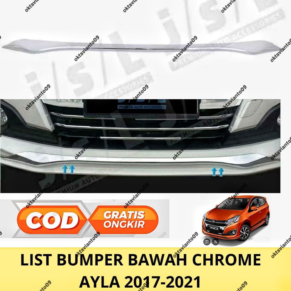 list bumper depan Ayla 2017 chrome jsl