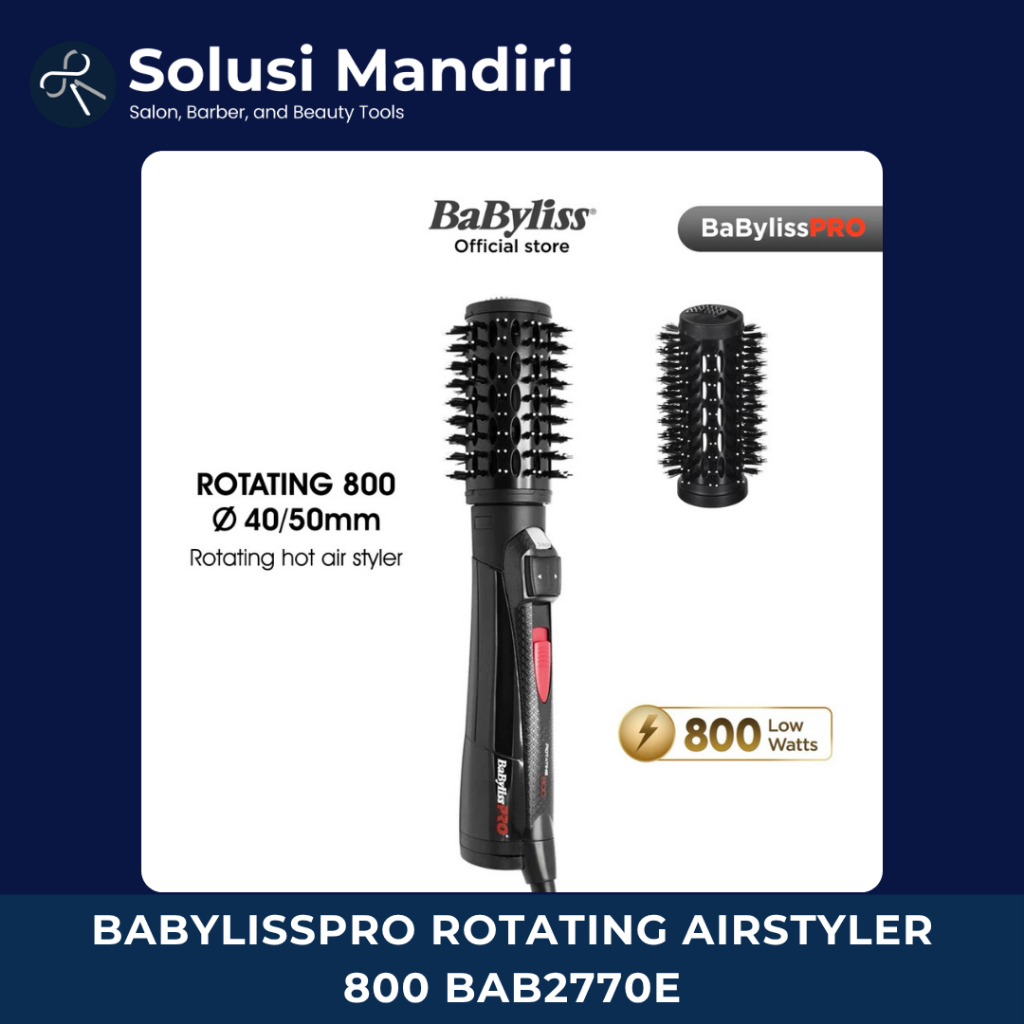 BabylissPro Rotating Airstyler 800 BAB2770E - Catok Curly Blow/Catok Sisir/Catokan Rambut