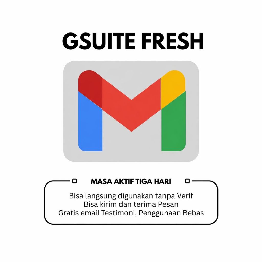 Email Fresh Gsuite Fresh Aktif 3 Hari Bergaransi