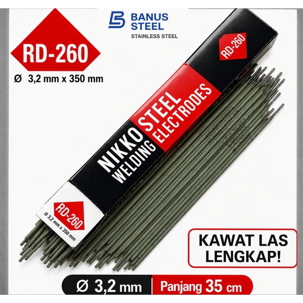 Kawat las 3,2 mm Nikko Steel kawat las listrik kawat las besi kawat las cantum per KG