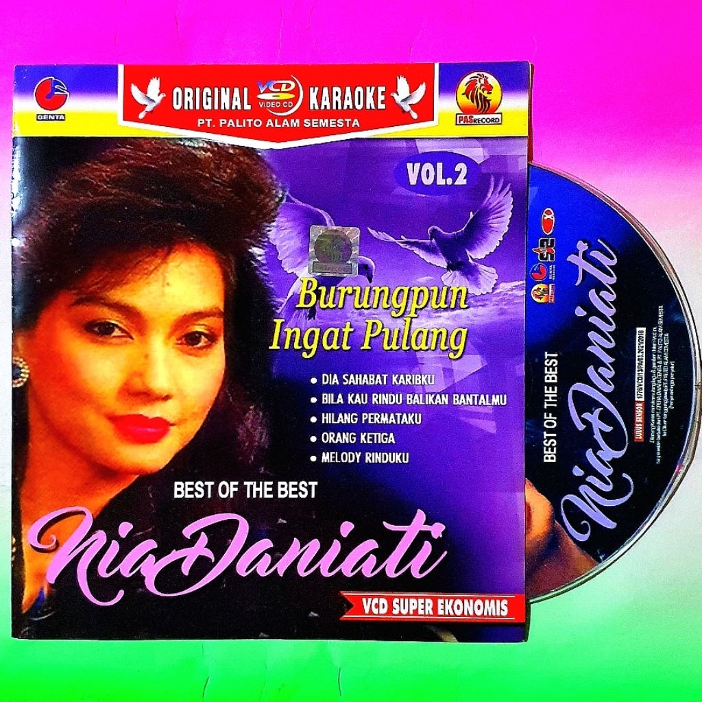 VCD KARAOKE LAGU NIA DANIATY-LAGU KARAOKE NOSTALGIA NIA DANIATY-VCD KARAOKE POP LAWAS-KASET VCD KARA