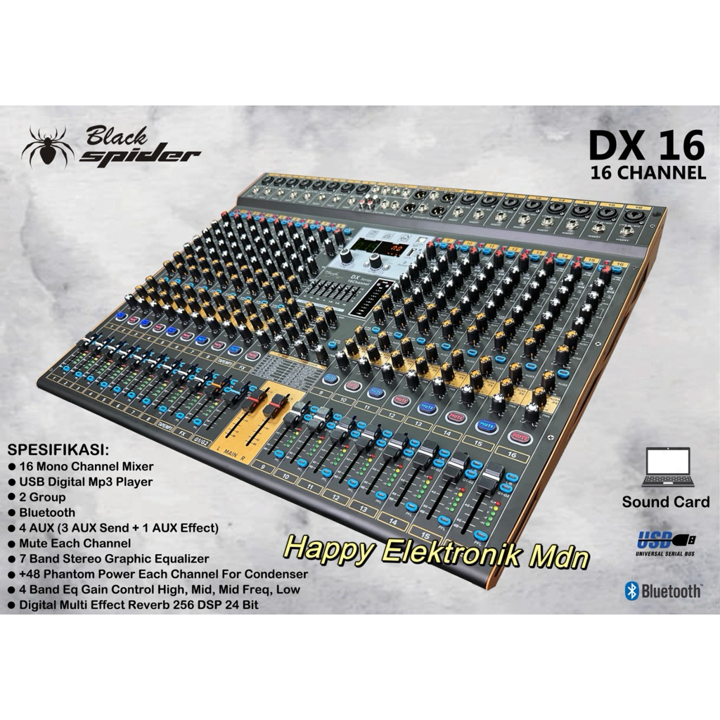 Black Spider Mixer audio Blackspider 16 channel  Black Spider 16ch mixer Blackspider DX12 Black Spid