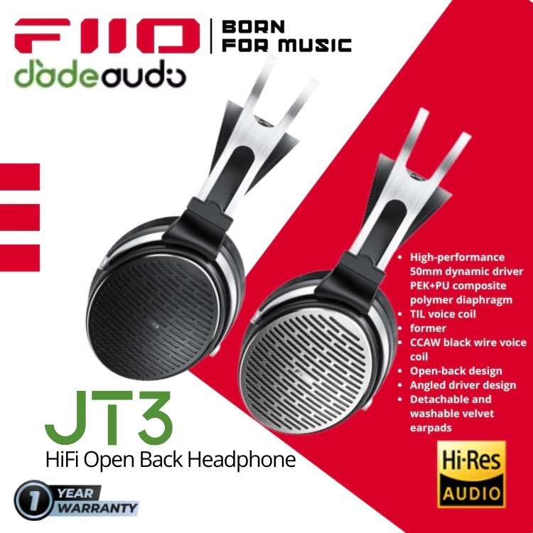 Fiio JT3 / JT 3 / JT-3 Dynamic Driver Openback Headphone Garansi Resmi INTIUM