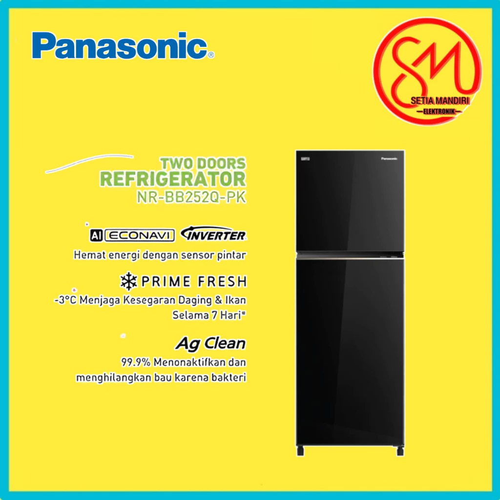 Panasonic Kulkas 2 Pintu Inverter + Prime Fresh