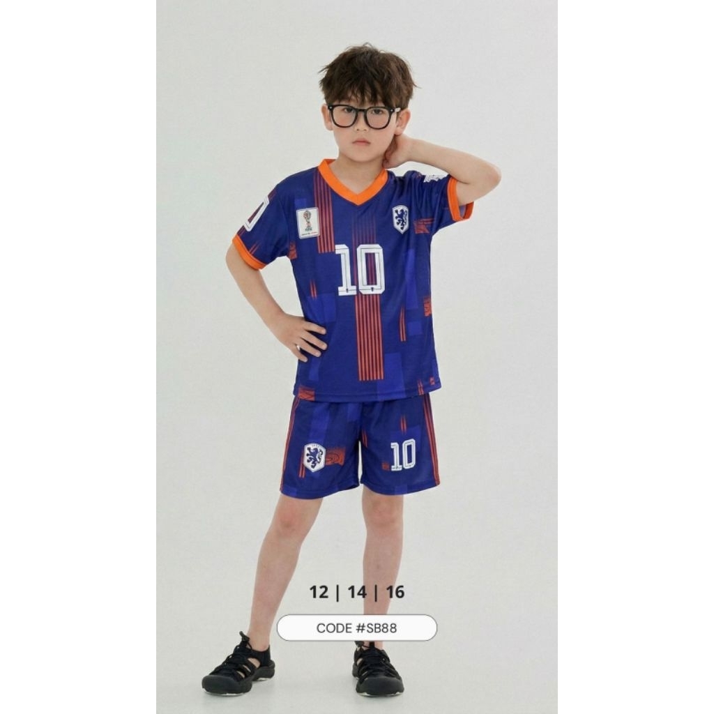 Setelan jersey anak bola negara belanda piala dunia world cup 2026