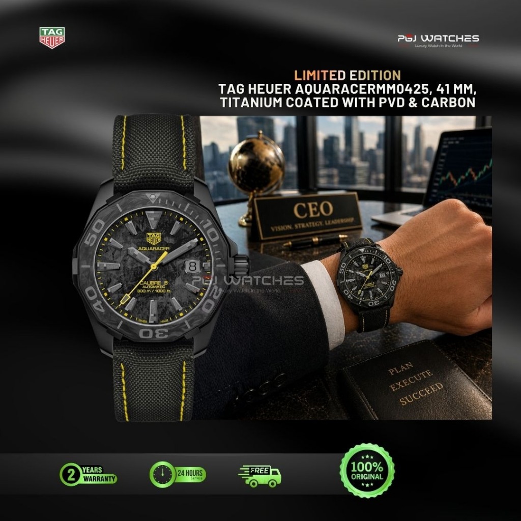 TAG HEUER Aquaracer Calibre 5 Carbon Dial Titanium PVD Black 41mm Limited Edition - WBD218C.FC6448