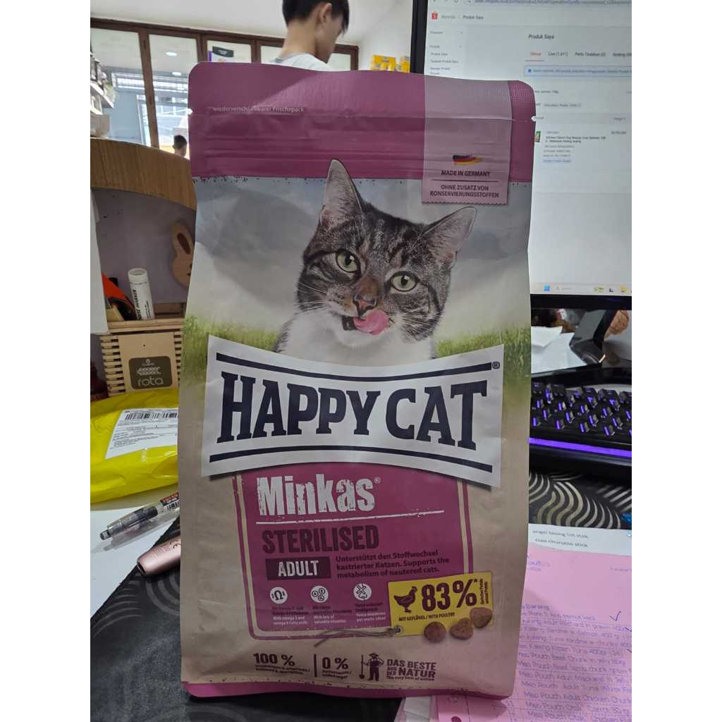 Happy Cat Minkas Sterilized 500GR Sterilised Sterilized Steril Makanan Kucing Kering Steril Dry Food