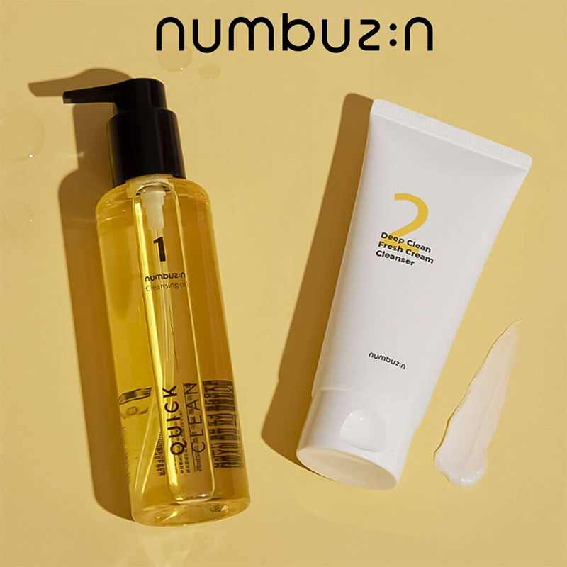 Numbuzin No. 2 Deep Clean Fresh Cream Cleanser 120ml / Numbuzin No.1 Easy Peasy Cleansing Oil 150ml