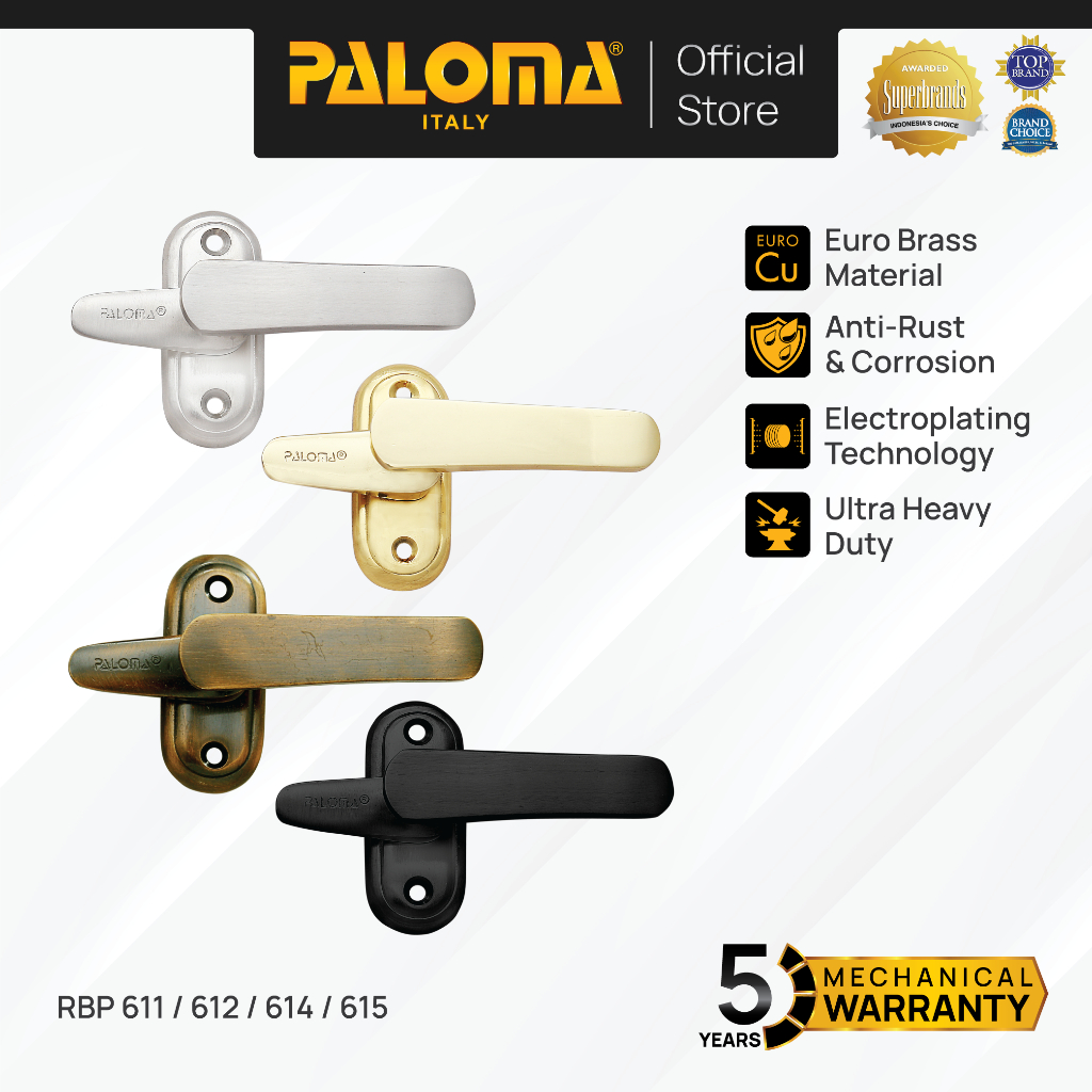 PALOMA RBP Rambuncis Kunci Pengunci Penahan Jendela Rumah Window Slot Kunci Grendel Gerendel Brass K