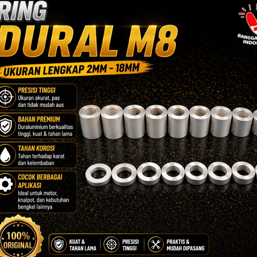 Bosh Ring Alumunium Dural M8 Baut 12 PNP Tromol Gear Kaliper Underbond motor Universal