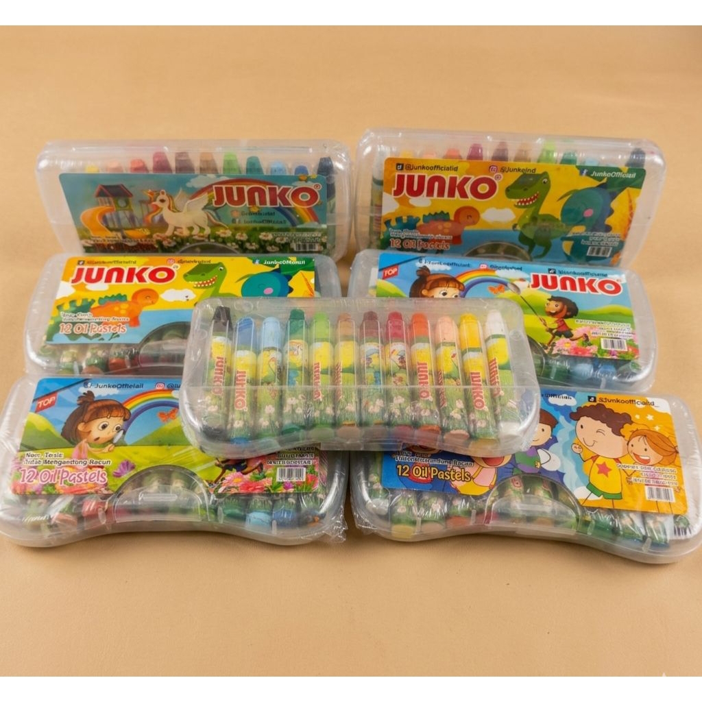 Crayon Oil Pastel 12 Warna Junko/Crayon Warna Mewarnai