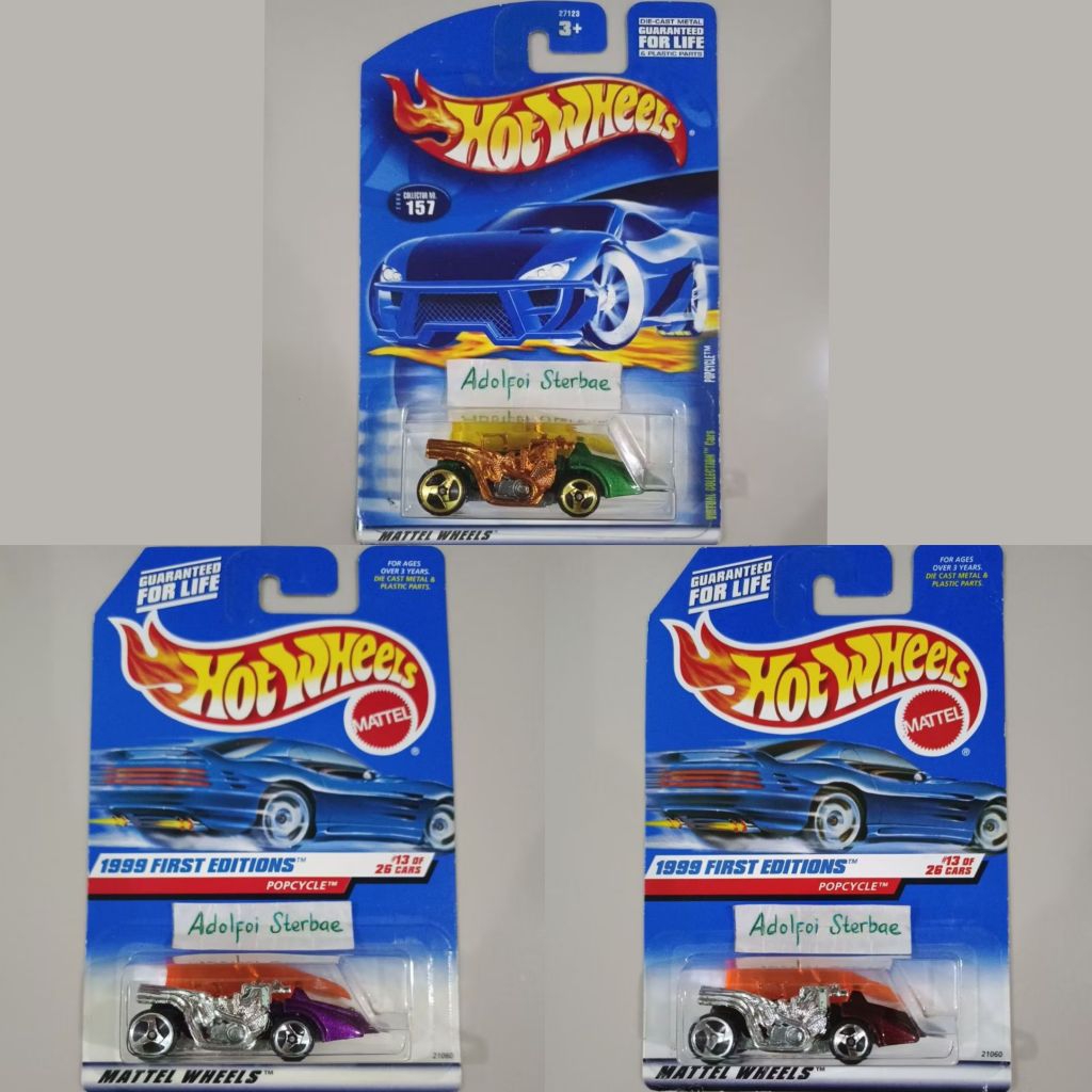 hotwheela hot wheels popcycle pop cycle virtual collection cars 157 1999 first editions bawa sepeda 