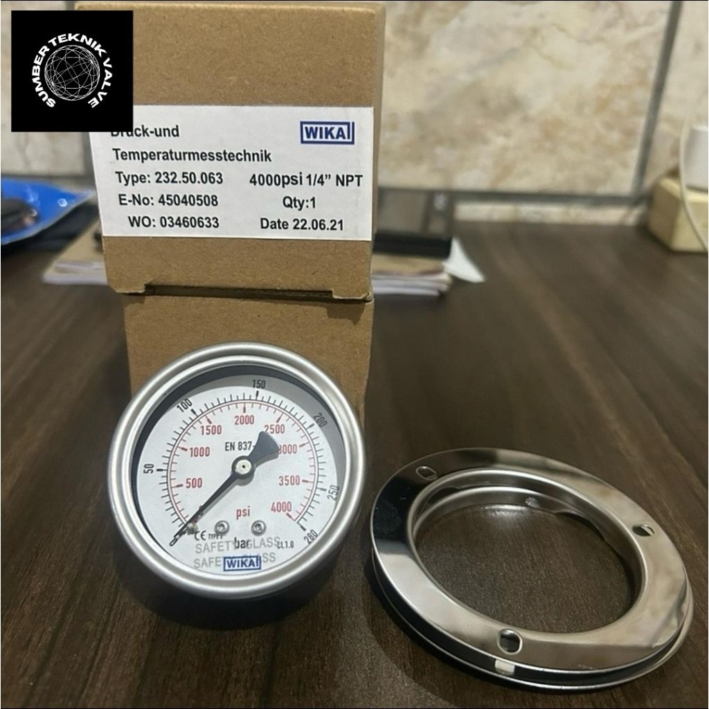 PRESSURE GAUGE WIKA 4" 4000 psi / PRESSURE GAUGE BUTTOM WIKA 4 inch 4000 psi