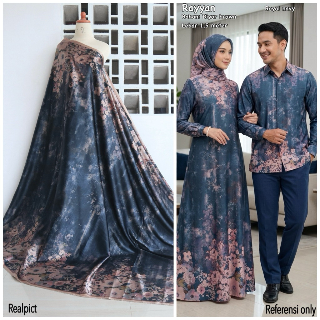 Kain silk meteran diyor brown