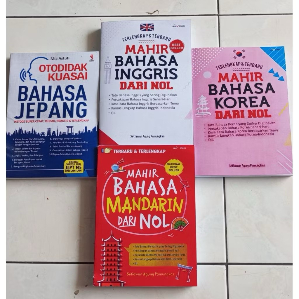 OTODIDAK  KUSAI BAHASA JEPANG,BHS INGGRIS DARI NOL,BAHASA KOREA,BAHASA MANDARIN