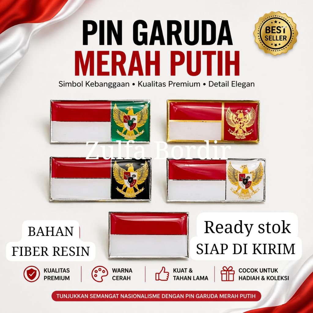 Pin Bendera Merah Putih Garuda